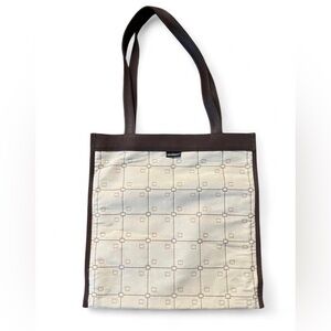 Nienkämper brown leather and fabric tote bag.